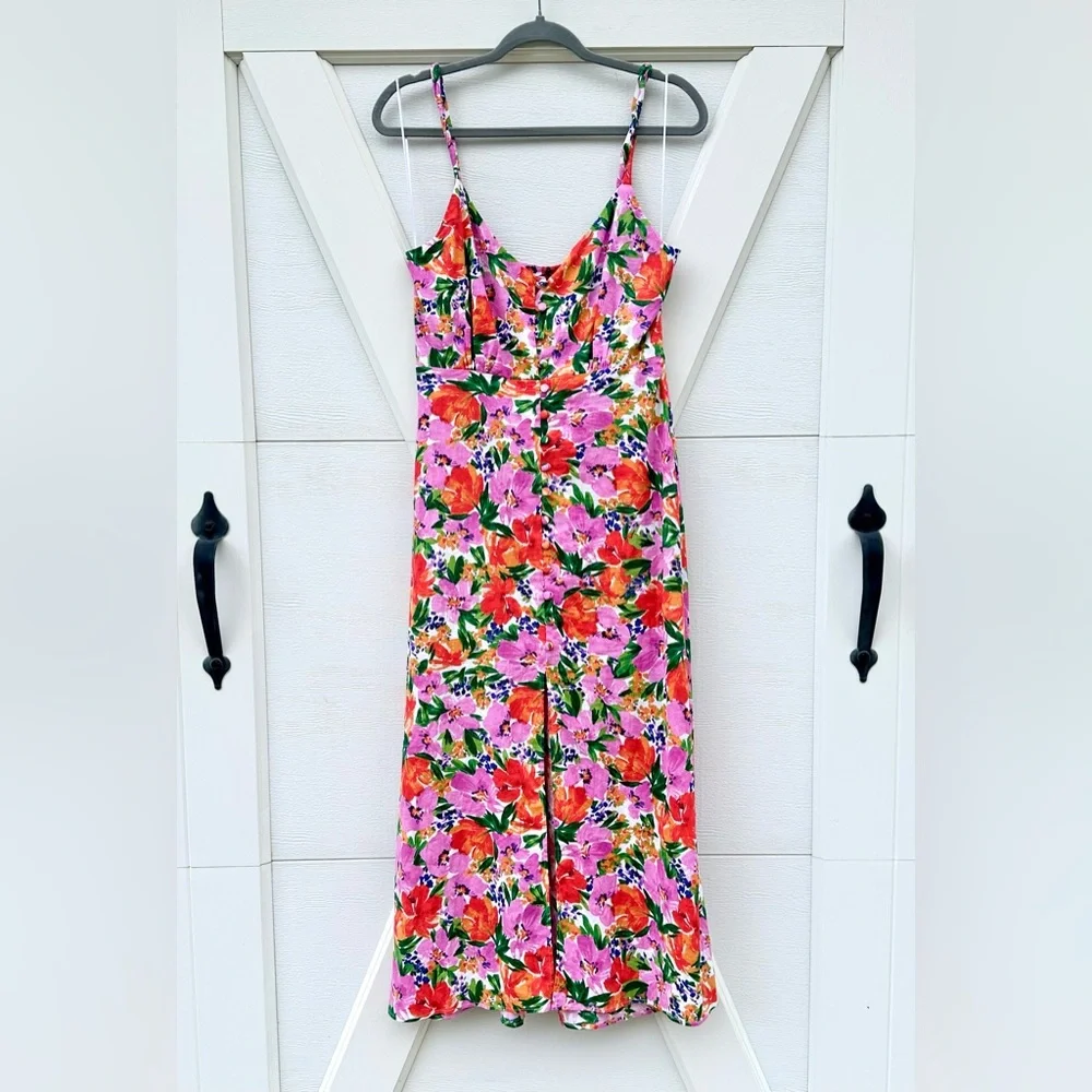 Zara Pink Floral Dress - Picture 5 of 7